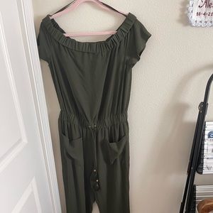 Micheal kors olive green jumpsuit size L